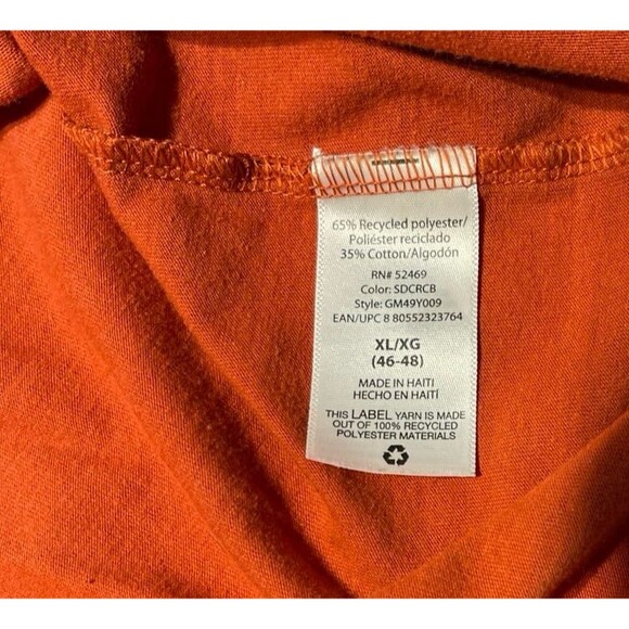 George Raglan Crewneck Long Sleeve Tee Size XL Burnt Orange/Dark Gray - Picture 4 of 4